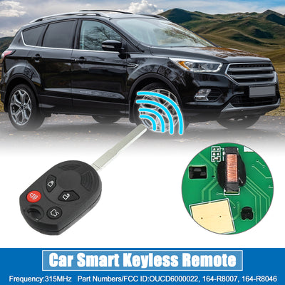 Harfington 4 Button Car Keyless Entry Remote Control Replacement Key Fob Proximity Smart Fob OUCD6000022 for Ford Escape 2013-2019 315MHz Chip 63 80