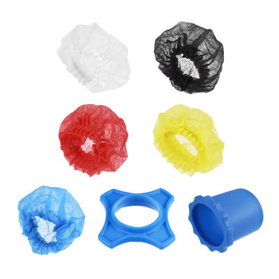 Harfington Disposable Microphone Cover Mic Windscreen Cover, White/Black/Blue/Red/Yellow, Pack of 120