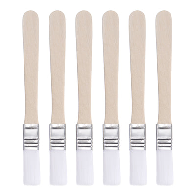 Harfington Uxcell 0.6" Width Small Paint Brush Nylon Bristle with Wood Handle Tool, White 6Pcs