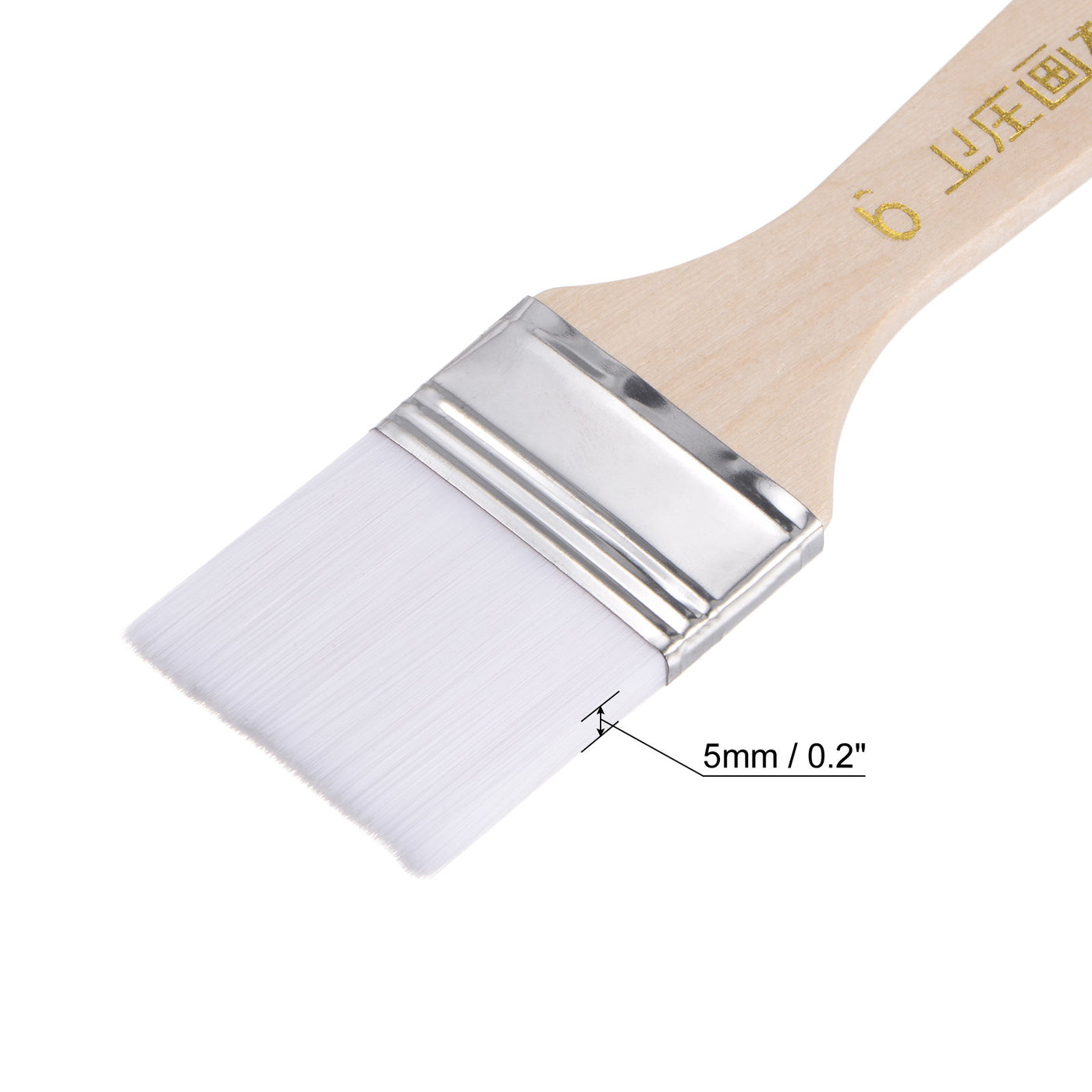 uxcell Uxcell 1.5" Width Small Paint Brush Nylon Bristle with Wood Handle Tool, White 3Pcs
