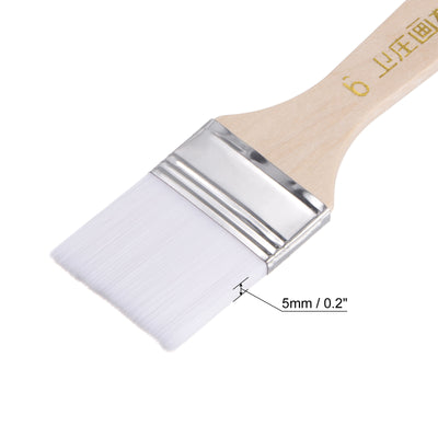 Harfington Uxcell 1.5" Width Small Paint Brush Nylon Bristle with Wood Handle Tool, White 3Pcs
