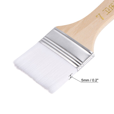 Harfington Uxcell 1.7" Width Small Paint Brush Nylon Bristle with Wood Handle Tool, White 3Pcs