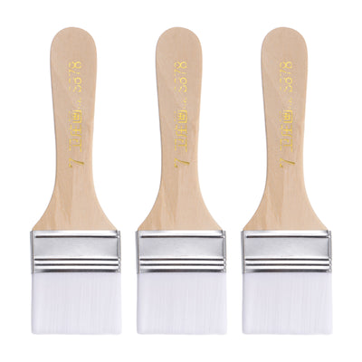 Harfington Uxcell 1.7" Width Small Paint Brush Nylon Bristle with Wood Handle Tool, White 3Pcs