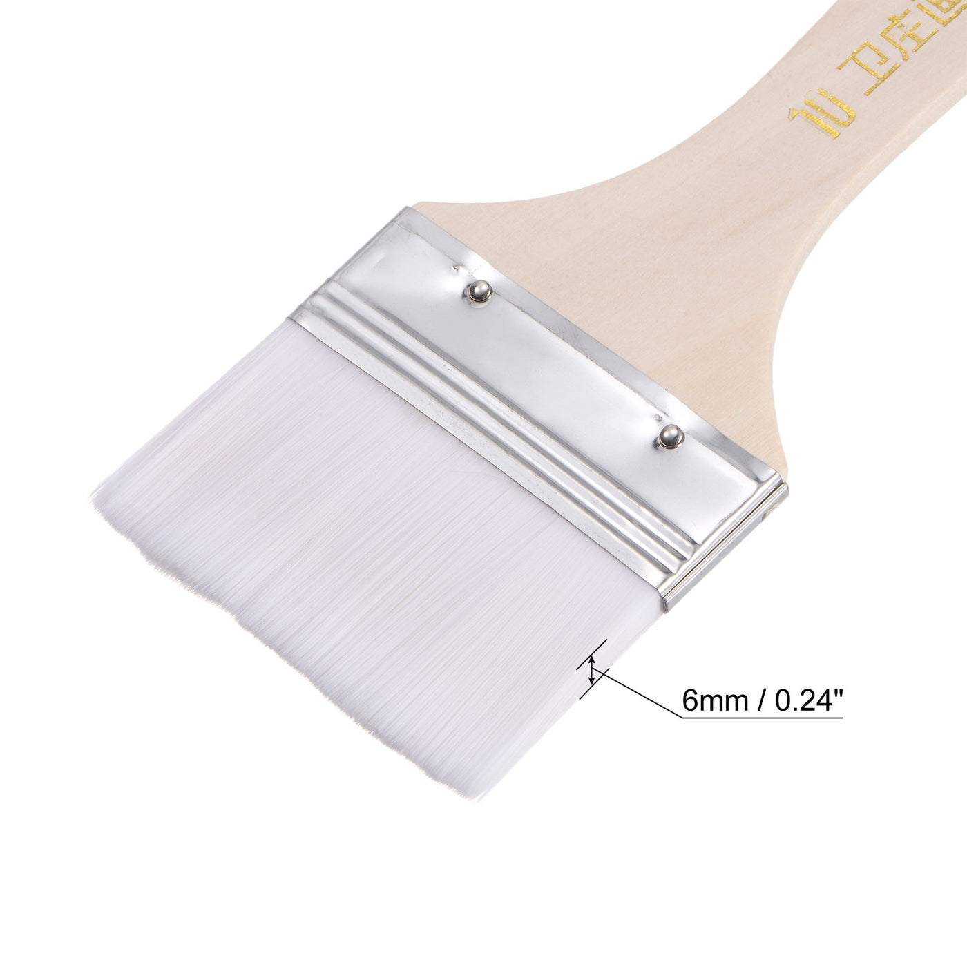 uxcell Uxcell 2.5" Width Small Paint Brush Nylon Bristle with Wood Handle Tool, White 3Pcs
