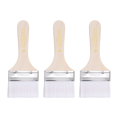 Harfington Uxcell 2.5" Width Small Paint Brush Nylon Bristle with Wood Handle Tool, White 3Pcs