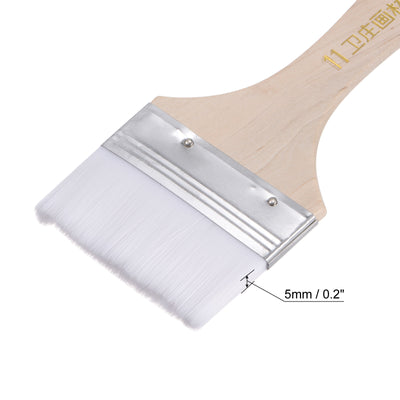 Harfington Uxcell 2.8" Width Small Paint Brush Nylon Bristle with Wood Handle Tool, White 3Pcs