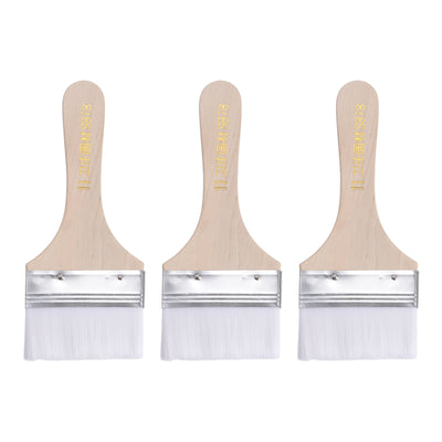 Harfington Uxcell 2.8" Width Small Paint Brush Nylon Bristle with Wood Handle Tool, White 3Pcs
