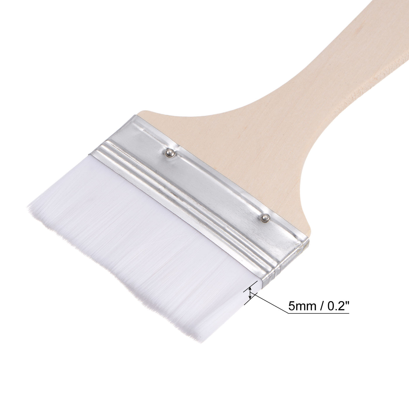 uxcell Uxcell 3" Width Small Paint Brush Nylon Bristle with Wood Handle Tool, White 3Pcs