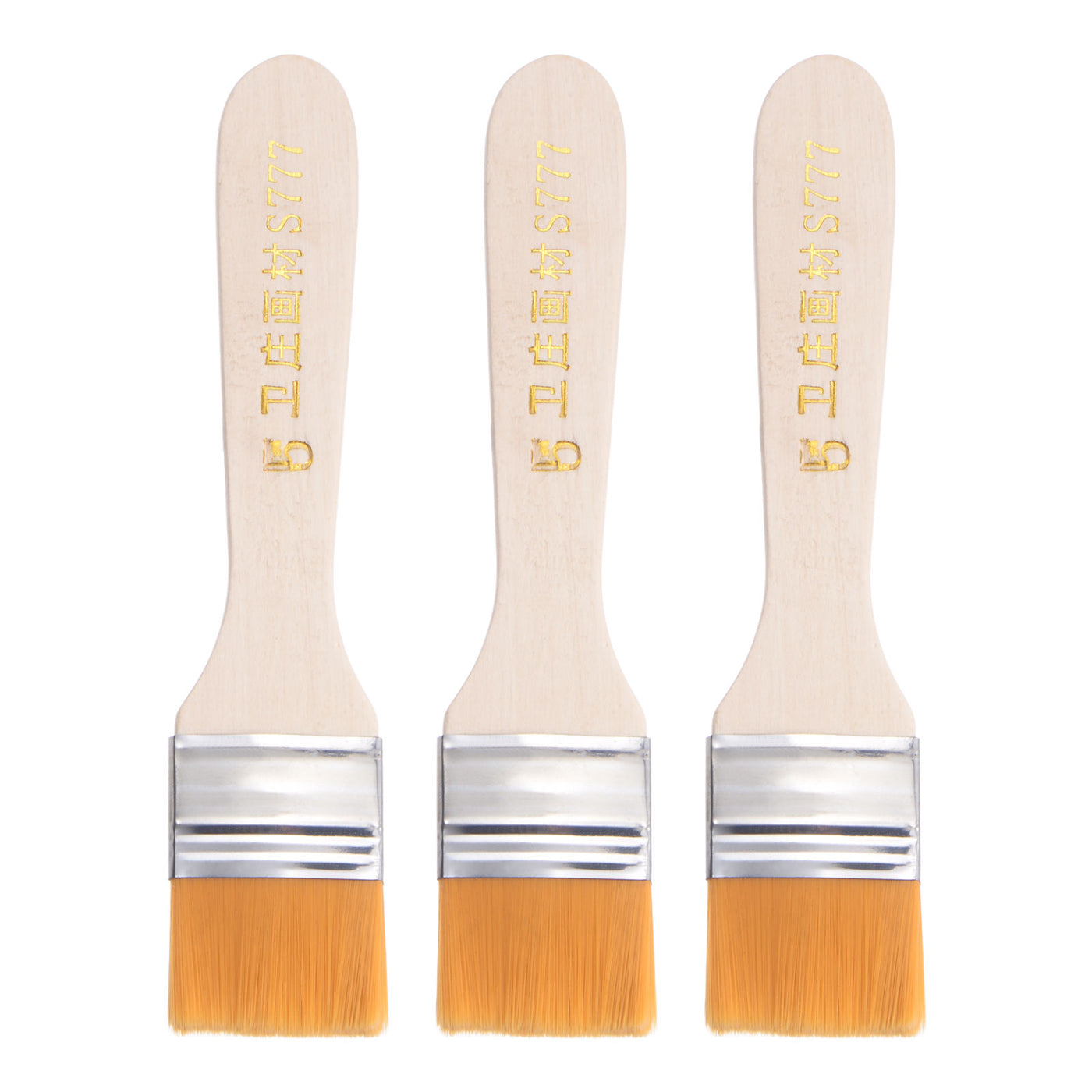 uxcell Uxcell 1.2" Width Small Paint Brush Nylon Bristle with Wood Handle Painting Tool 3Pcs