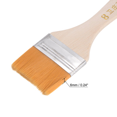 Harfington Uxcell 1.9" Width Small Paint Brush Nylon Bristle with Wood Handle Painting Tool 3Pcs