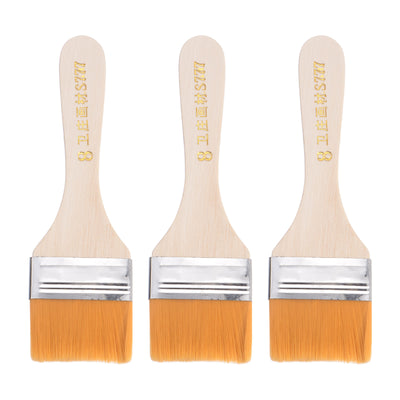 Harfington Uxcell 1.9" Width Small Paint Brush Nylon Bristle with Wood Handle Painting Tool 3Pcs