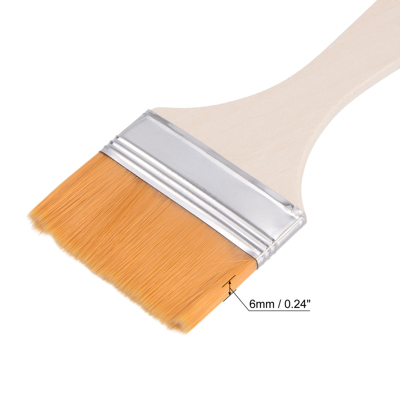 uxcell Uxcell 2.5" Width Small Paint Brush Nylon Bristle with Wood Handle Painting Tool 3Pcs