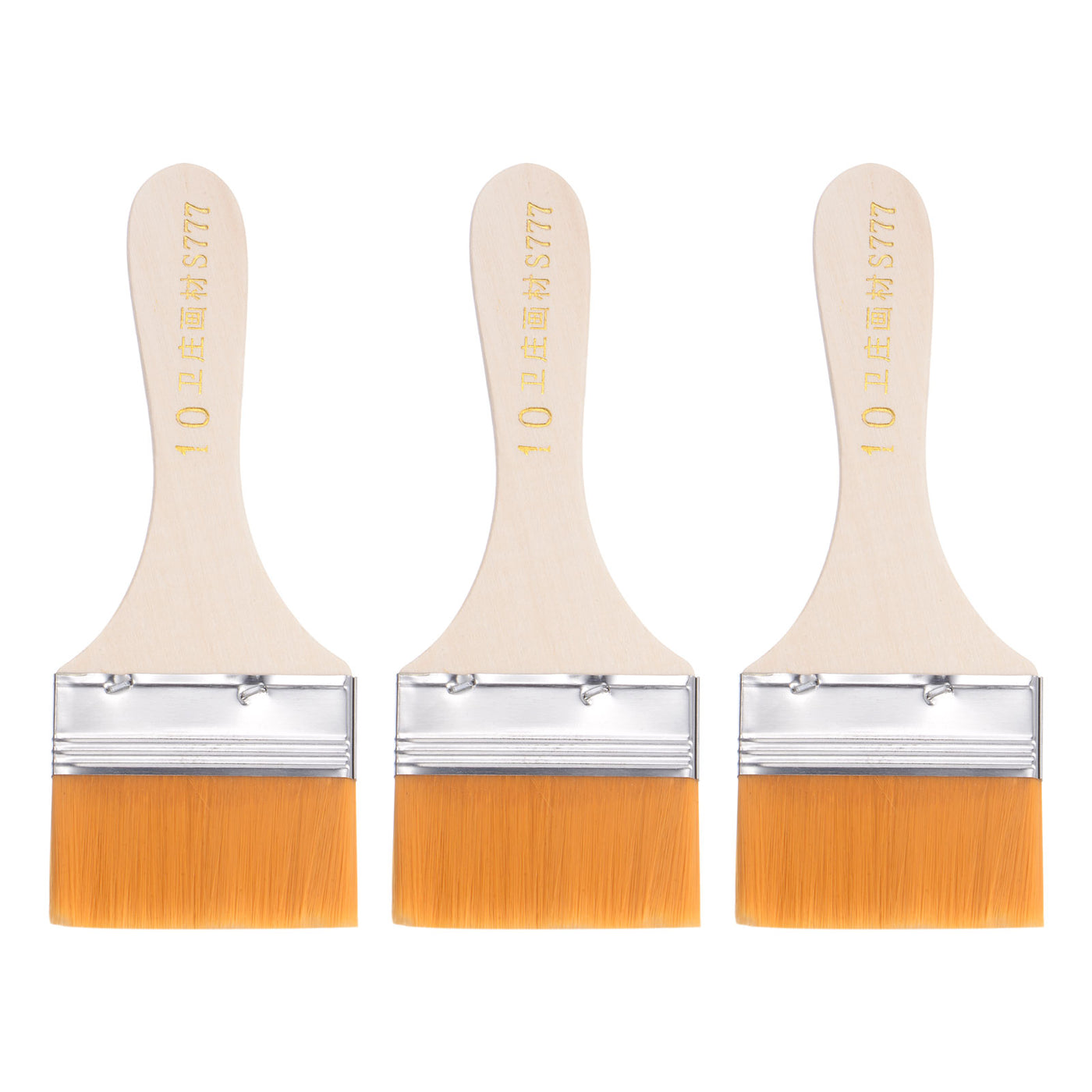 uxcell Uxcell 2.5" Width Small Paint Brush Nylon Bristle with Wood Handle Painting Tool 3Pcs
