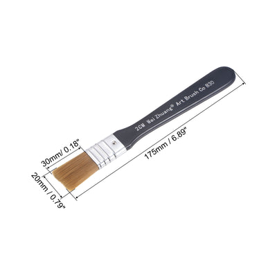 Harfington Uxcell 0.8" Width Small Paint Brush Nylon Bristle with Wood Handle Painting Tool