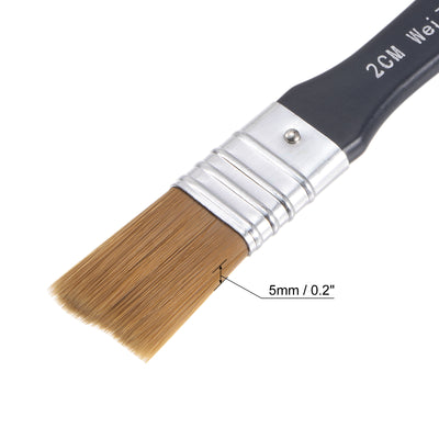 Harfington Uxcell 1.1" Width Small Paint Brush Natural Bristle with Wood Handle Painting Tool