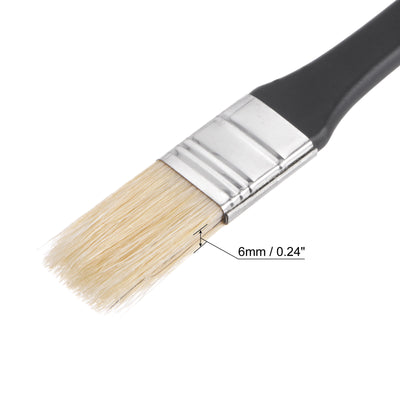 Harfington Uxcell 0.8" Width Small Paint Brush Natural Bristle with Wood Handle Tool, White 2Pcs
