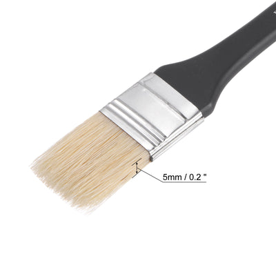 Harfington Uxcell 1" Width Small Paint Brush Natural Bristle with Wood Handle Tool, White 2Pcs