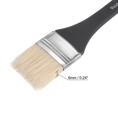 Harfington Uxcell 1.2" Width Small Paint Brush Natural Bristle with Wood Handle Tool, White 2Pcs