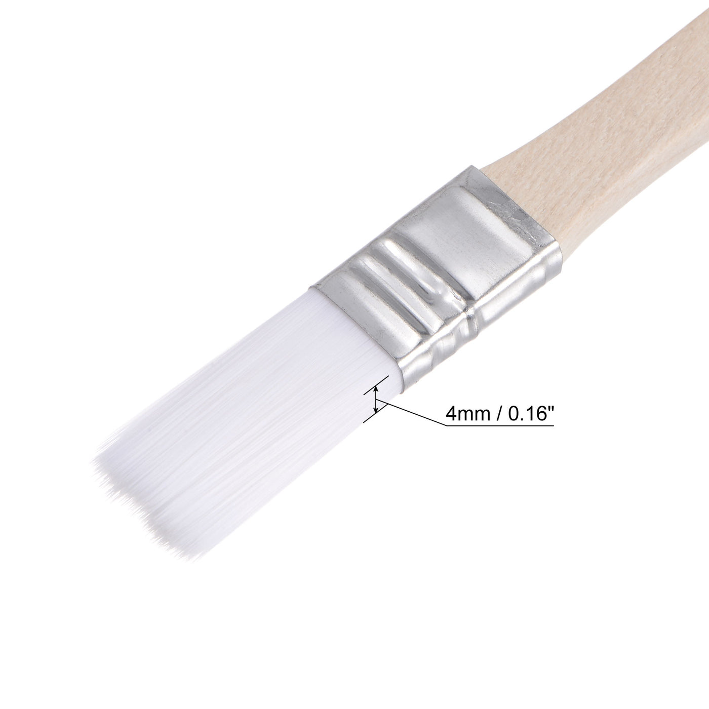uxcell Uxcell 0.5" Width Small Paint Brush Nylon Bristle with Wood Handle Tool, White 10Pcs