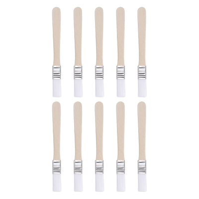 Harfington Uxcell 0.5" Width Small Paint Brush Nylon Bristle with Wood Handle Tool, White 10Pcs