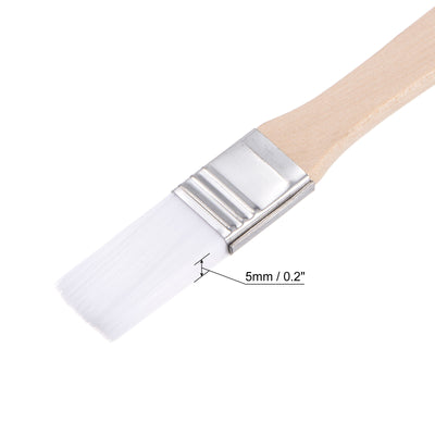 Harfington Uxcell 0.6" Width Small Paint Brush Nylon Bristle with Wood Handle Tool, White 10Pcs