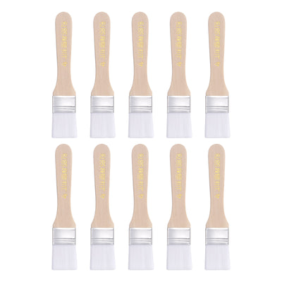 Harfington Uxcell 1.1" Width Small Paint Brush Nylon Bristle with Wood Handle Tool, White 10Pcs