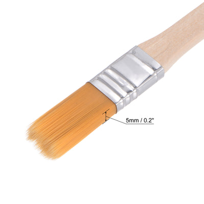 Harfington Uxcell 0.5" Width Small Paint Brush Nylon Bristle with Wood Handle Tool 10Pcs