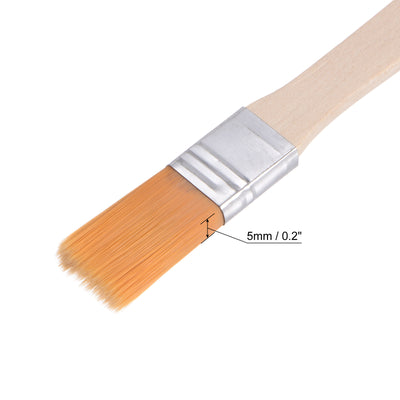 Harfington Uxcell 0.6" Width Small Paint Brush Nylon Bristle with Wood Handle Tool 10Pcs