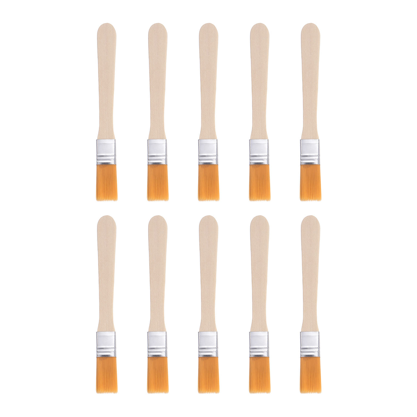 uxcell Uxcell 0.6" Width Small Paint Brush Nylon Bristle with Wood Handle Tool 10Pcs