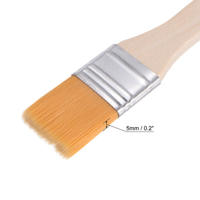 Harfington Uxcell 0.9" Width Small Paint Brush Nylon Bristle with Wood Handle Tool 10Pcs
