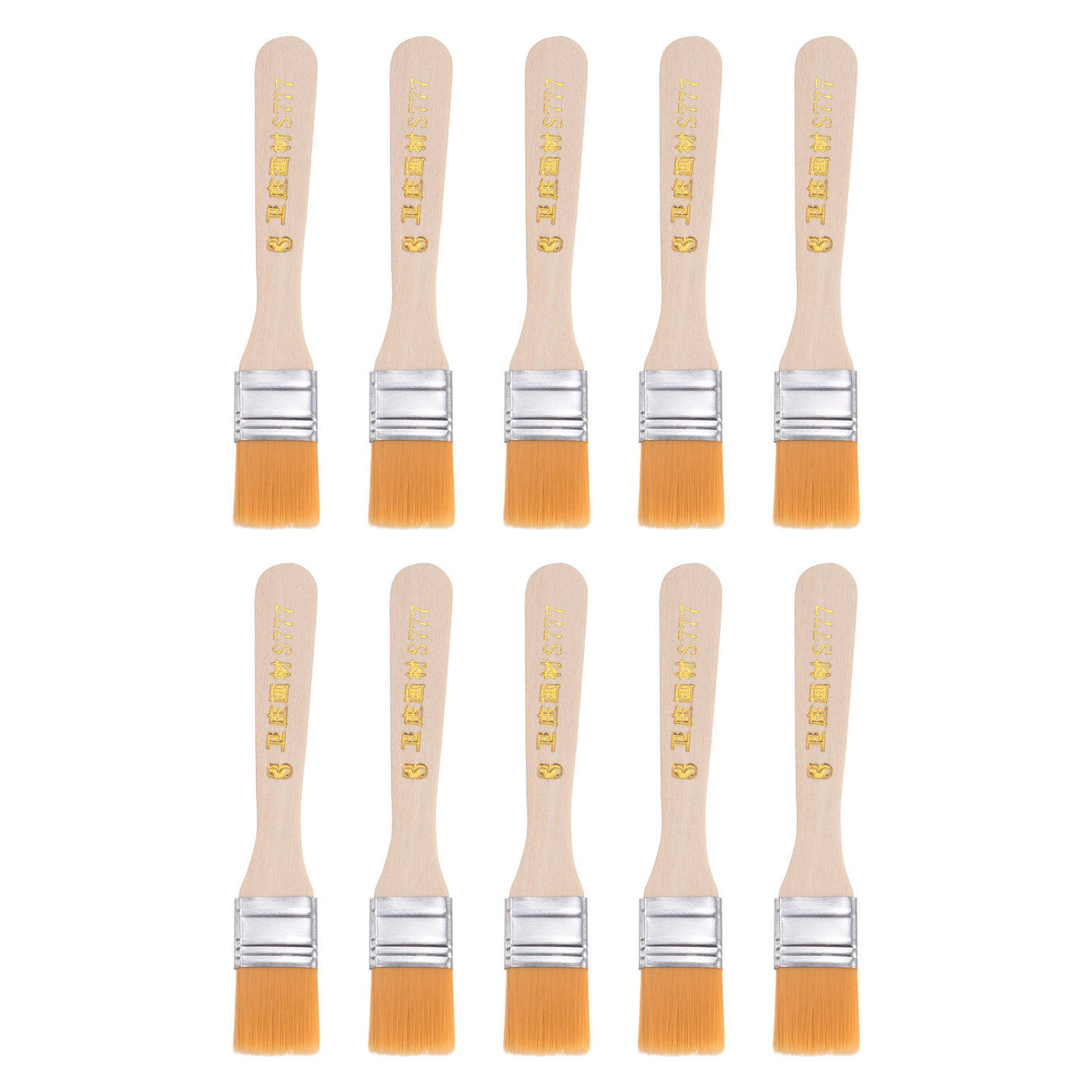 uxcell Uxcell 0.9" Width Small Paint Brush Nylon Bristle with Wood Handle Tool 10Pcs