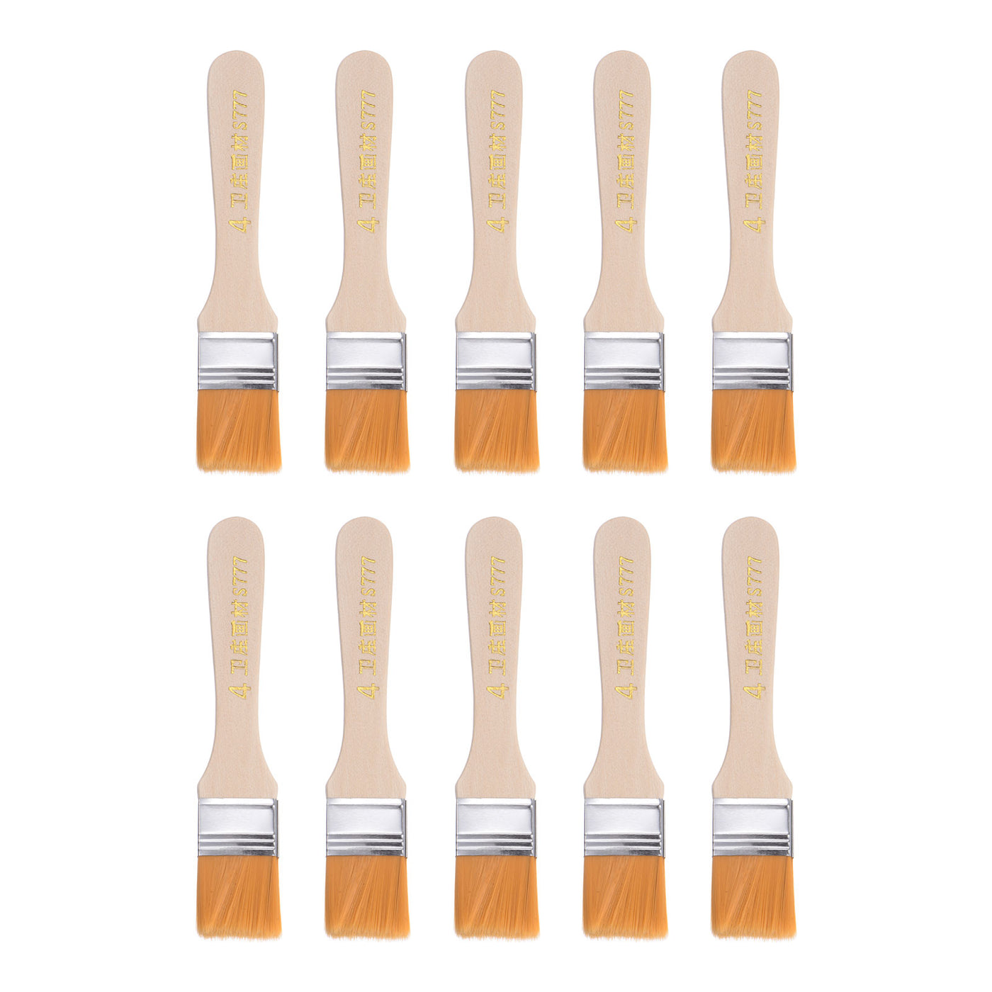uxcell Uxcell 1.1" Width Small Paint Brush Nylon Bristle with Wood Handle Tool 10Pcs