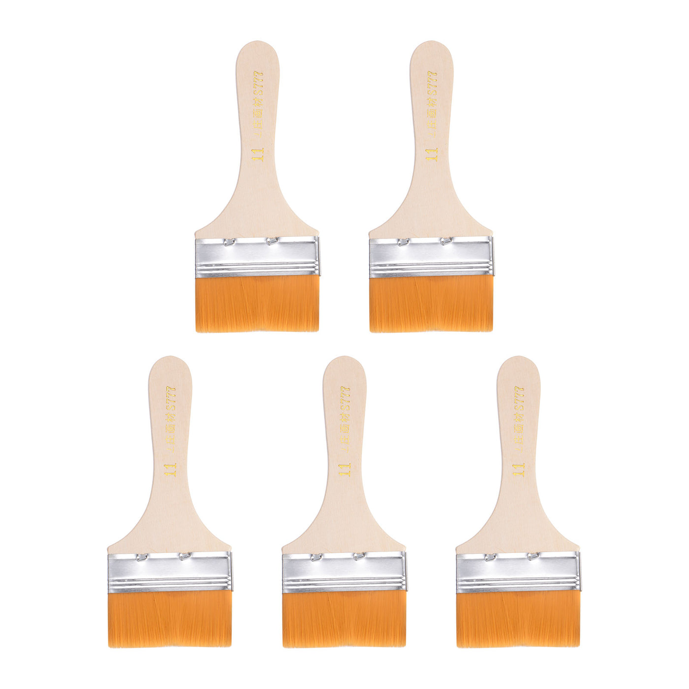 uxcell Uxcell 2.8" Width Small Paint Brush Nylon Bristle with Wood Handle Tool 5Pcs