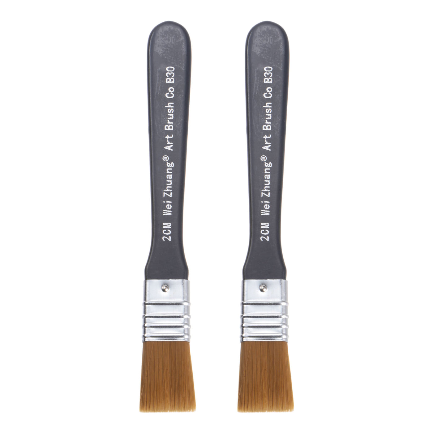 uxcell Uxcell 0.8" Width Small Paint Brush Nylon Bristle with Wood Handle Tool 2Pcs