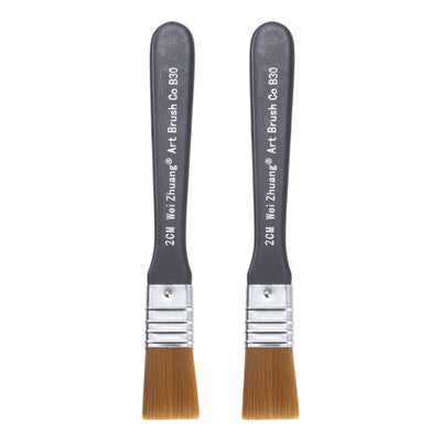 Harfington Uxcell 1.6" Width Small Paint Brush Nylon Bristle with Wood Handle Tool 2Pcs