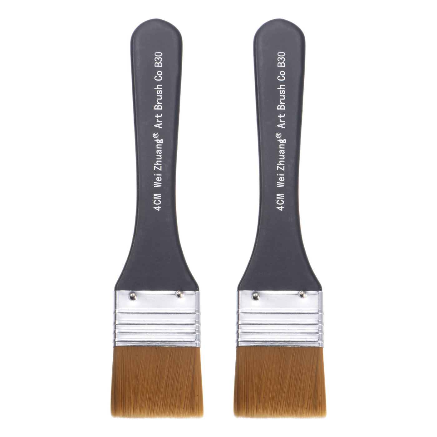 uxcell Uxcell 1.6" Width Small Paint Brush Nylon Bristle with Wood Handle Tool 2Pcs