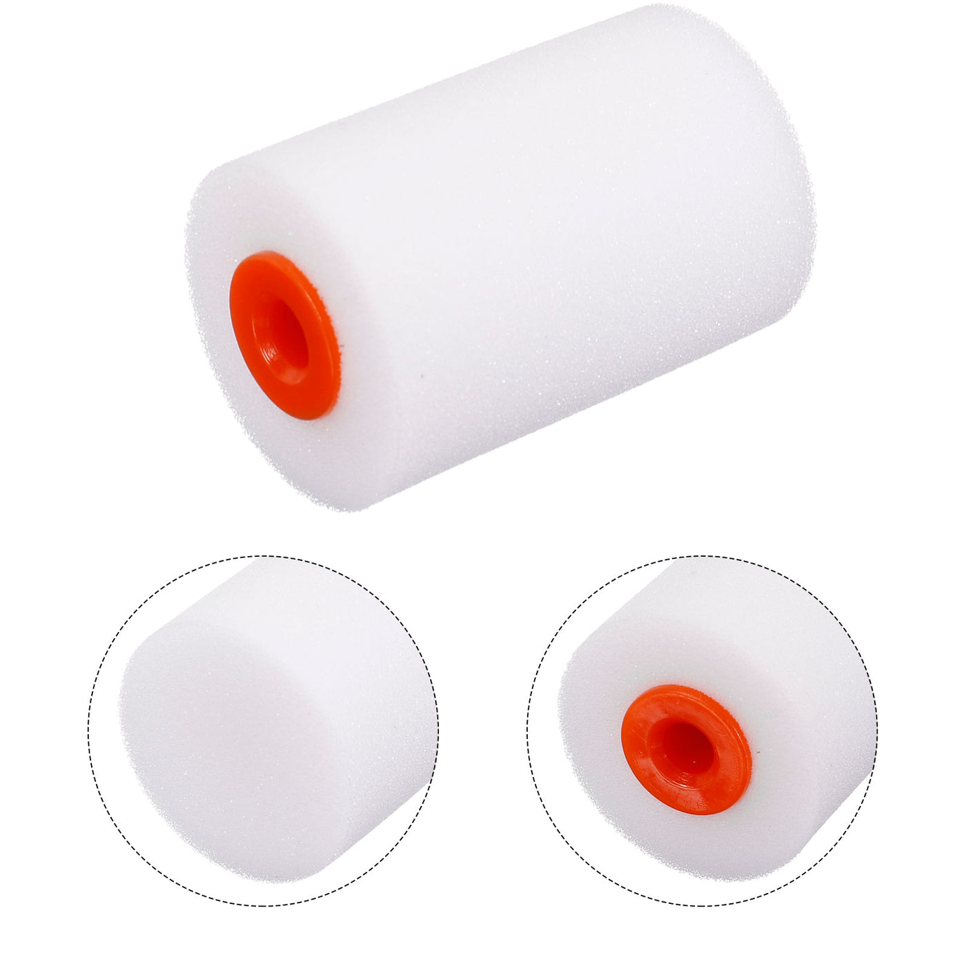 uxcell Uxcell 6Pcs Paint Roller Kit, 2" White Water-Based Foam Paint Rollers, Tray, 17cm Frame