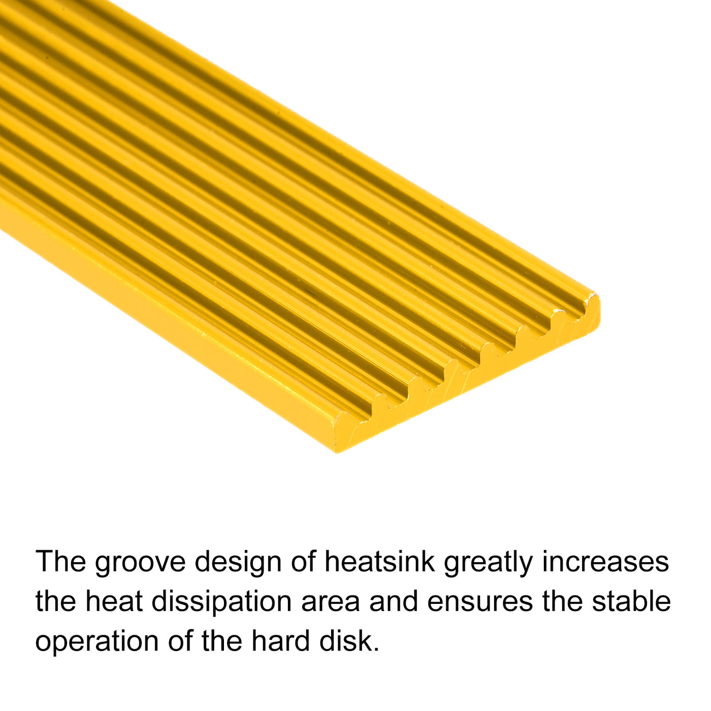 Harfington Aluminum Heatsink Gold Tone 70x22x3mm with Tools and 2 x Thermal Pad for SSD