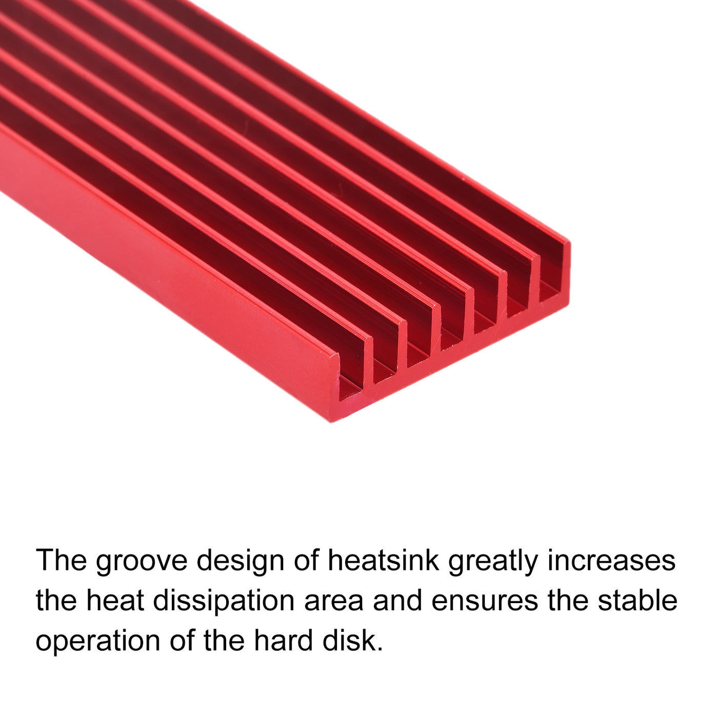 Harfington Aluminum Heatsink Red 70x22x6mm with Tools and 1 x Pre-Cut Thermal Pad for SSD