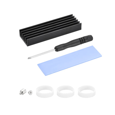 Harfington Aluminum Heatsink Black 70x22x10mm W Tools and 1 x Pre-Cut Thermal Pad for SSD