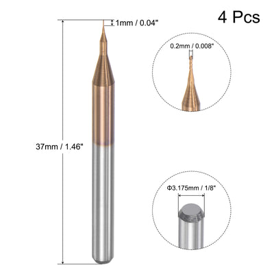 Harfington Titanium Coated Carbide End Mill CNC Router Bits Engraving Milling Cutter