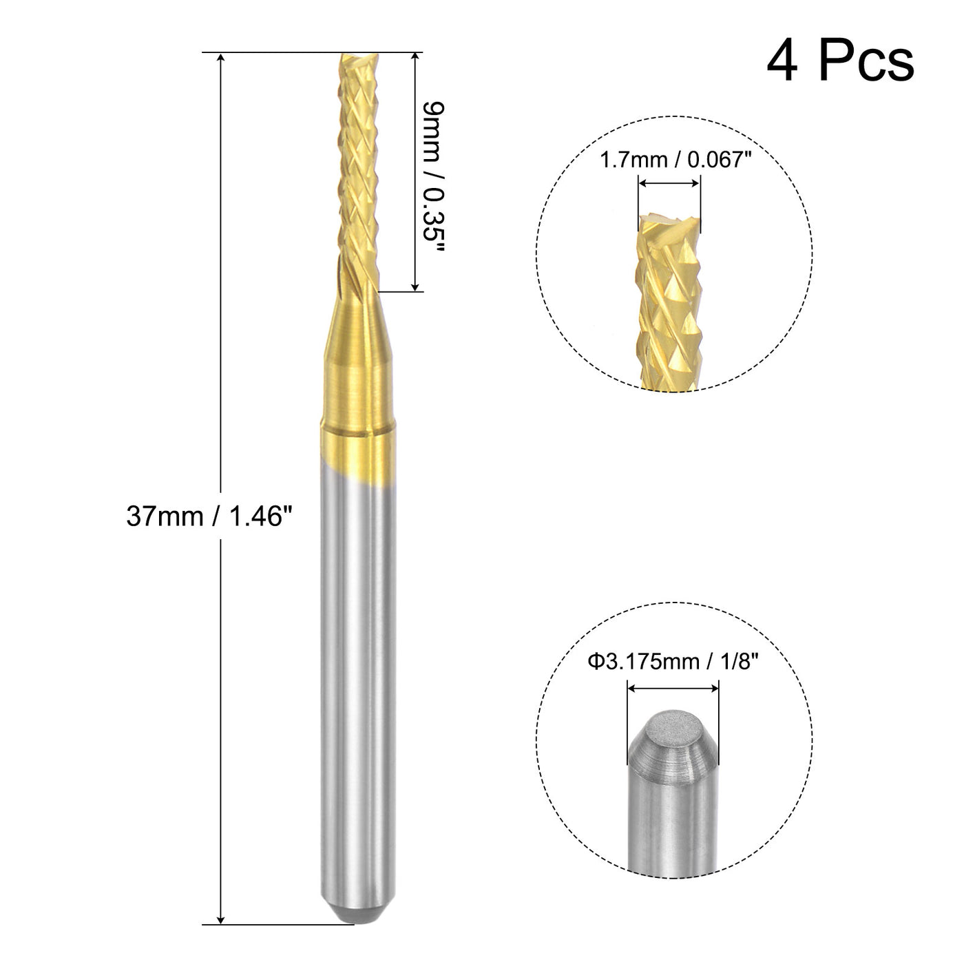 Harfington Carbide End Mill CNC Router Bits Engraving Milling Cutter