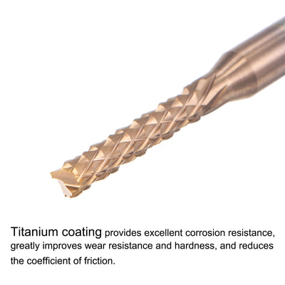 Harfington Titanium Coated Carbide End Mill CNC Router Bits Engraving Tool