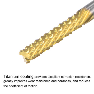 Harfington Titanium Coated Carbide End Mill Router Bits Engraving Tool