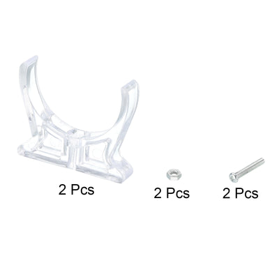 Harfington Plastic Water Tank Mounting Bracket Holder, C-Shape Support Clamp Clear Dia 50mm Clear Pack of 2