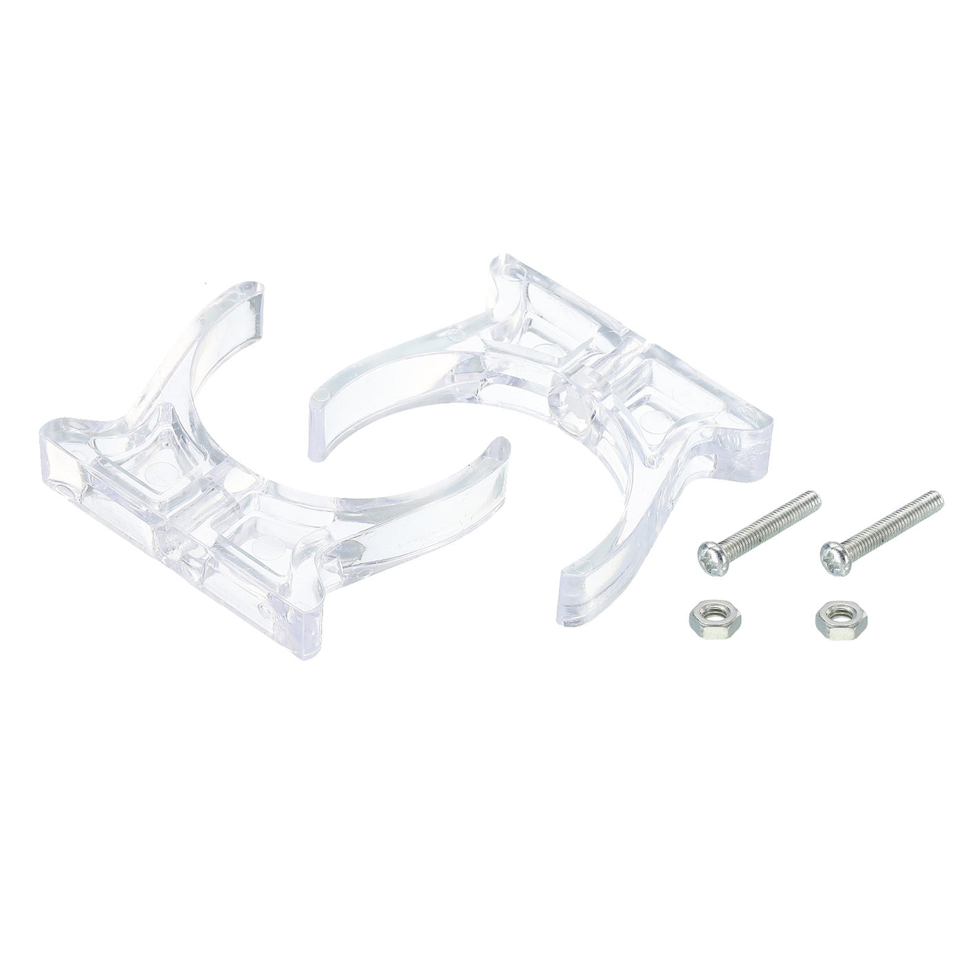 Harfington Plastic Water Tank Mounting Bracket Holder, C-Shape Support Clamp Clear Dia 50mm Clear Pack of 2