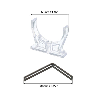 Harfington Plastic Water Tank Mounting Bracket Holder, C-Shape Support Clamp Clear Dia 50mm with L-Shape Metal Buckle Pack of 2