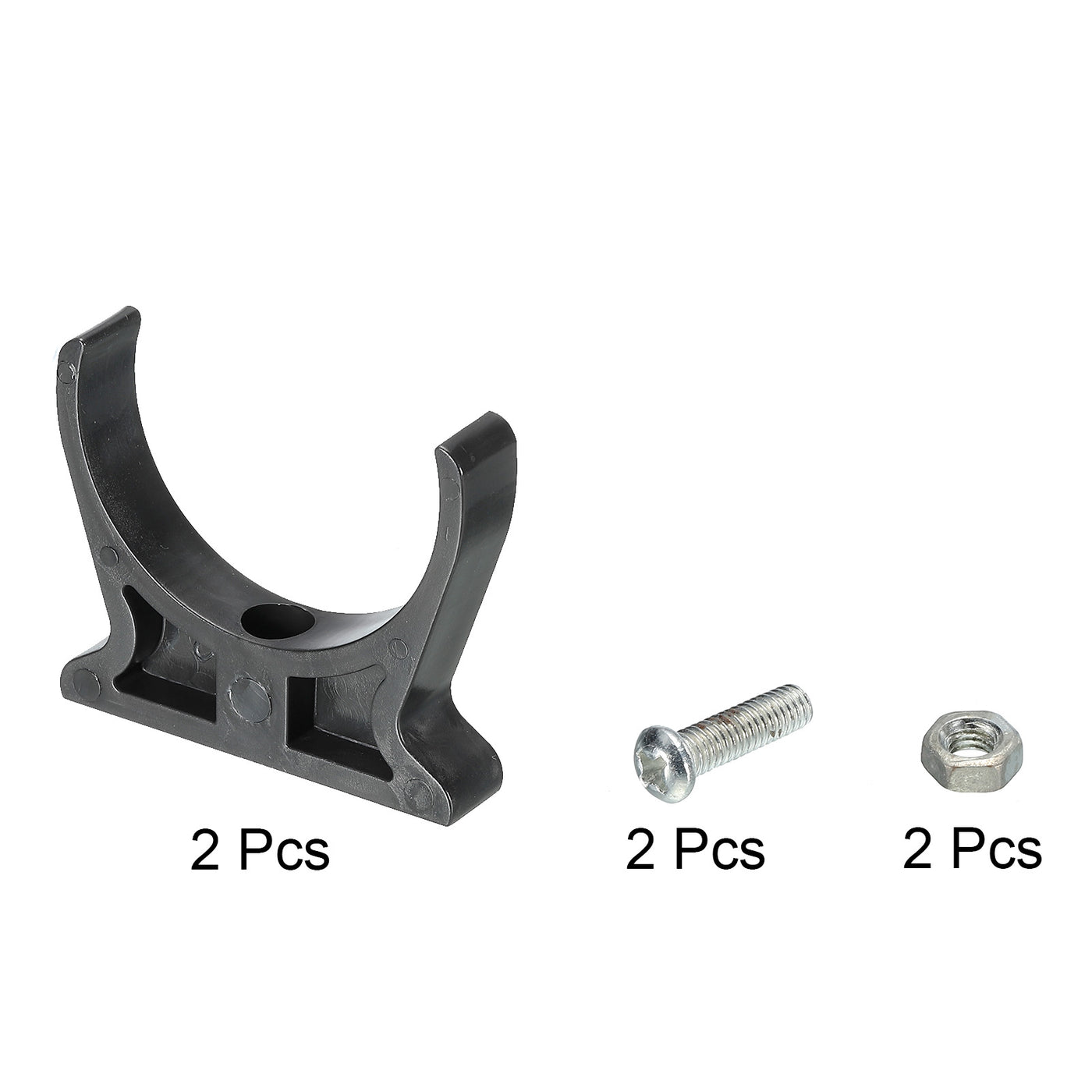 Harfington Plastic Water Tank Mounting Bracket Holder, C-Shape Support Clamp Clear Dia 50mm Black Pack of 2