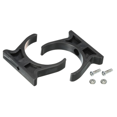 Harfington Plastic Water Tank Mounting Bracket Holder, C-Shape Support Clamp Clear Dia 50mm Black Pack of 2
