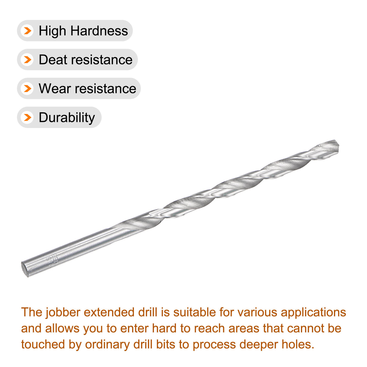 uxcell Uxcell 9.5mm Twist Drill Bits, High-Speed Steel Extra Long Drill Bit 200mm Length